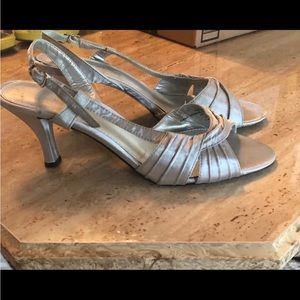 Liz Claiborne Massey silver heels - size 8M. Worn twice. Great condition
